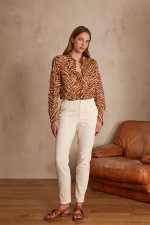 MAISON 123 Pantalón chino sabil de algodón