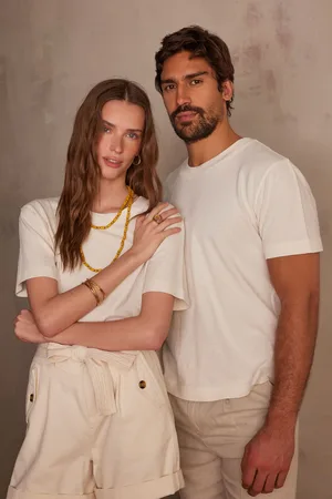 MAISON 123 Camiseta unisex de algodón marcel/le