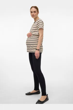 Mama;licious Leggings Corte Slim Tiro Alto