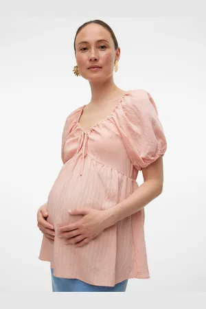 Mama;licious Tops Corte Regular Cuello En V Puños Elásticos Mangas Globo