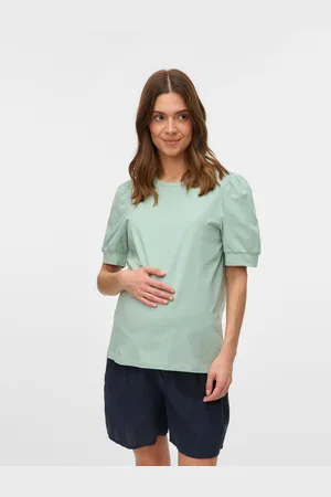 Mama;licious Camisetas Corte Regular Cuello Redondo Mangas Globo