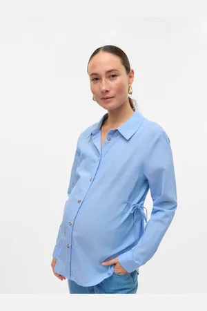 Mama;licious Camisas Corte Regular Cuello De Camisa Puños Abotonados Mangas De Corte Slim
