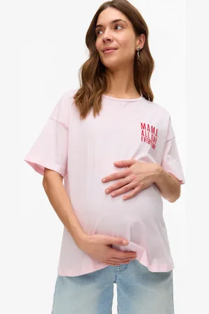 Mama;licious Camisetas Corte Loose Cuello En U