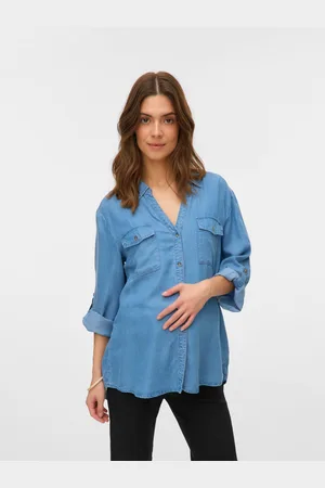 Mama;licious Camisas Corte Loose Cuello De Camisa