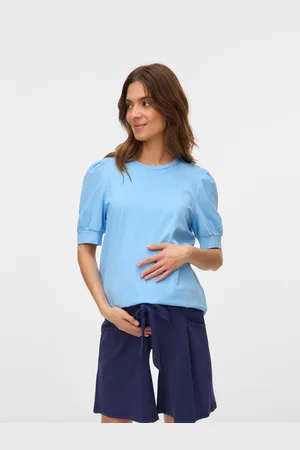 Mama;licious Camisetas Corte Regular Cuello Redondo Mangas Globo