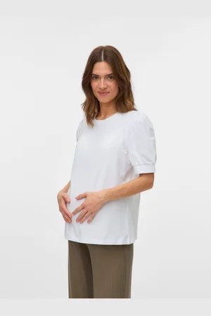 Mama;licious Camisetas Corte Regular Cuello Redondo Mangas Globo