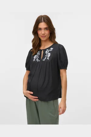 Mama;licious Tops Corte Regular Cuello Redondo Puños Elásticos Mangas Globo