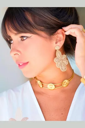 Mariquita Trasquilá Pendientes hojas macrame