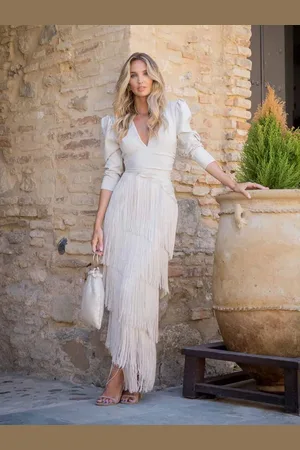 Mariquita Trasquilá Vestido flecos alborada xs