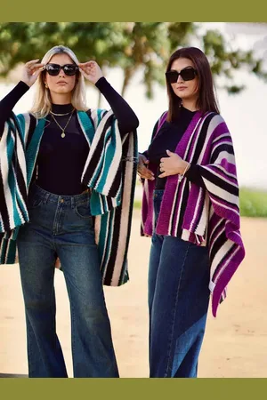 Mariquita Trasquilá Poncho rayas sofía talla única
