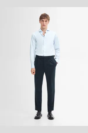 Massimo Dutti Pantalón Regular Fit Mezcla Algodón