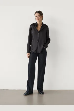 Massimo Dutti Camisa Aberturas Manga Larga Satinada