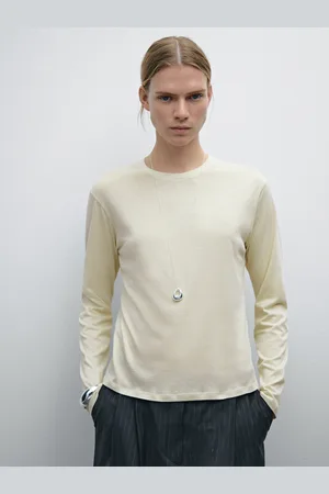 Massimo Dutti Camiseta Manga Larga 100% Algodón