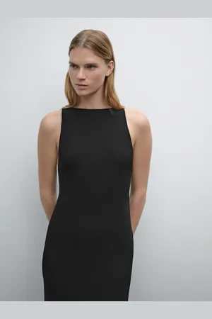 Massimo Dutti Vestido Midi Cuello Caja