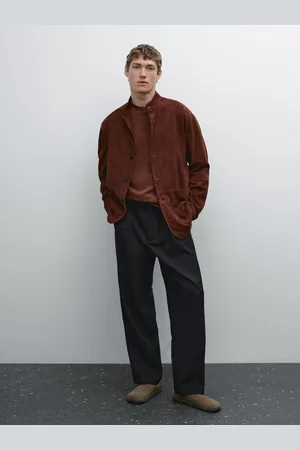 Massimo Dutti Chaqueta Cuello Mao Piel Ante
