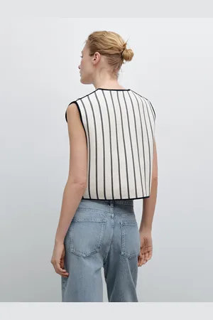 Massimo Dutti Chaleco Punto Rayas Lazos