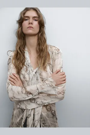 Massimo Dutti Camisa Fluida Fular Animal Print