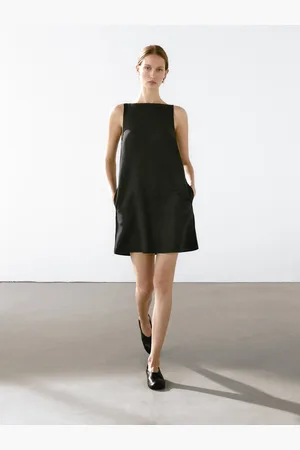 Massimo Dutti Vestido Mini Mezcla Lino
