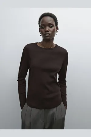 Massimo Dutti Camiseta Bajo Redondeado Algodón