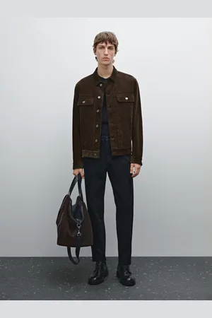 Massimo Dutti Pantalón Slim Fit Estructura Mezcla Algodón