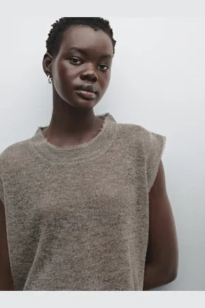 Massimo Dutti Camiseta Sin Mangas Combinada Con Lana