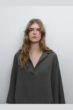 Massimo Dutti Camisa Fluida Cuello Polo