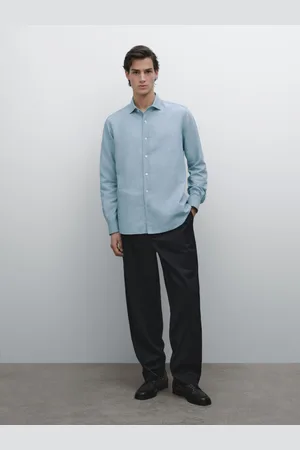 Massimo Dutti Camisa Denim Slim Fit Con Algodón