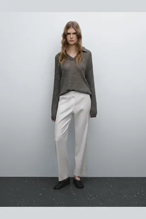 Massimo Dutti Pantalón Stretch Con Lino