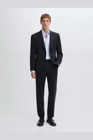 Massimo Dutti Americana Traje Liso 100% Lana