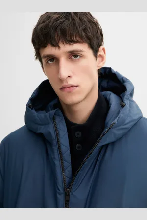 Massimo Dutti Parka Larga Acolchada Plumas Con Capucha