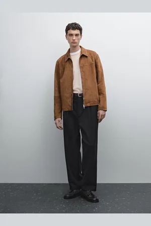 Massimo Dutti Chaqueta Cremallera Piel Ante