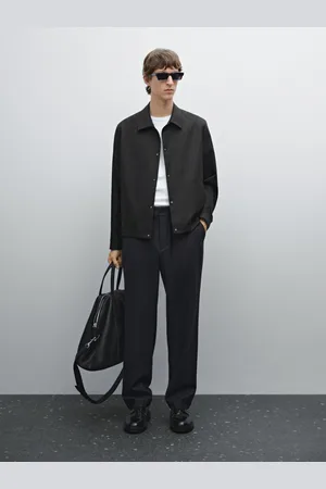 Massimo Dutti Pantalón Regular Fit Raya Mezcla Lana