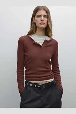 Massimo Dutti Camiseta Panadera Mezcla Algodón