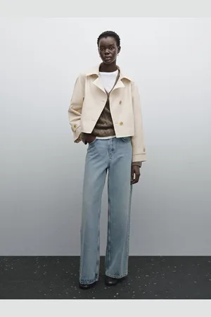 Massimo Dutti Trench Corta Mezcla Algodón