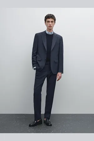 Massimo Dutti Americana Traje Mezcla Lana