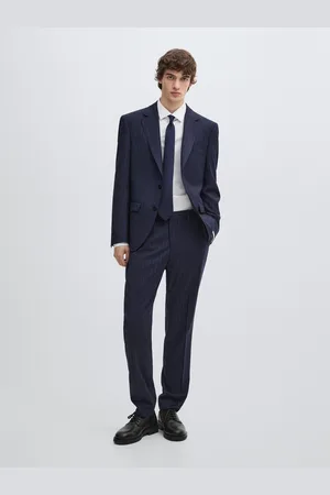Massimo Dutti Americana Traje Rayas 100% Lana