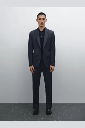 Massimo Dutti Americana Traje Cuadros Lana