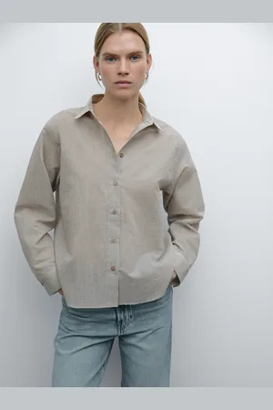 Massimo Dutti Camisa Rayas Mezcla Algodón