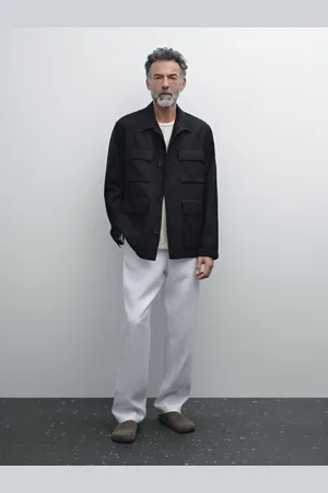 Massimo Dutti Chaqueta Bolsillos 100% Lino