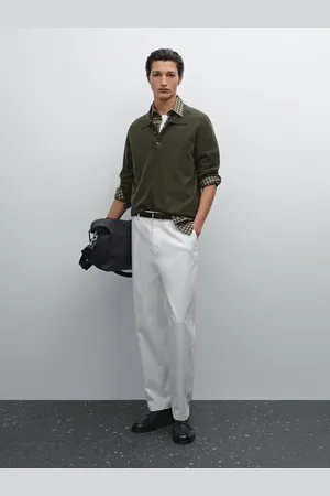 Massimo Dutti Pantalón Relaxed Cropped Mezcla Algodón