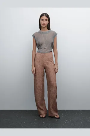 Massimo Dutti Pantalón Fluido 100% Lino
