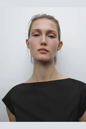 Massimo Dutti Vestido Midi Manga Corta Entallado