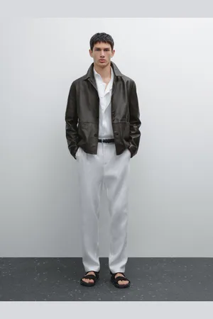 Massimo Dutti Pantalón Tapered Fit 100% Lino