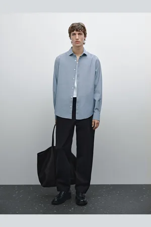 Massimo Dutti Camisa Oxford Denim 100% Algodón