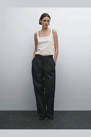 Massimo Dutti Camiseta Rib Contraste Algodón