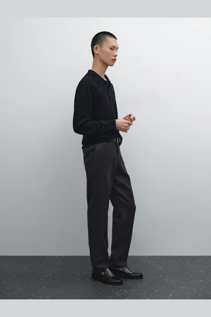 Massimo Dutti Pantalón Tapered Fit 100% Lino