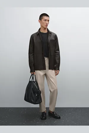Massimo Dutti Pantalón Relaxed Cropped Mezcla Algodón