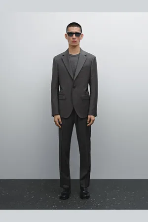 Massimo Dutti Americana Traje Cuadros 100% Lana