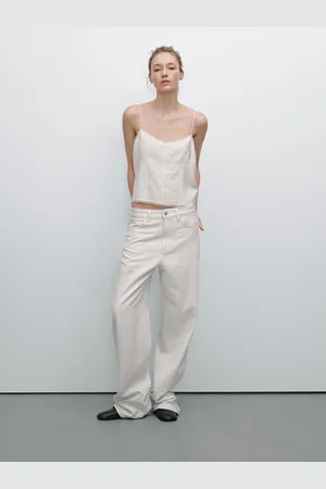 Massimo Dutti Top Puntilla Detalle Botonadura