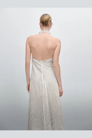 Massimo Dutti Vestido Midi Halter Escote Espalda